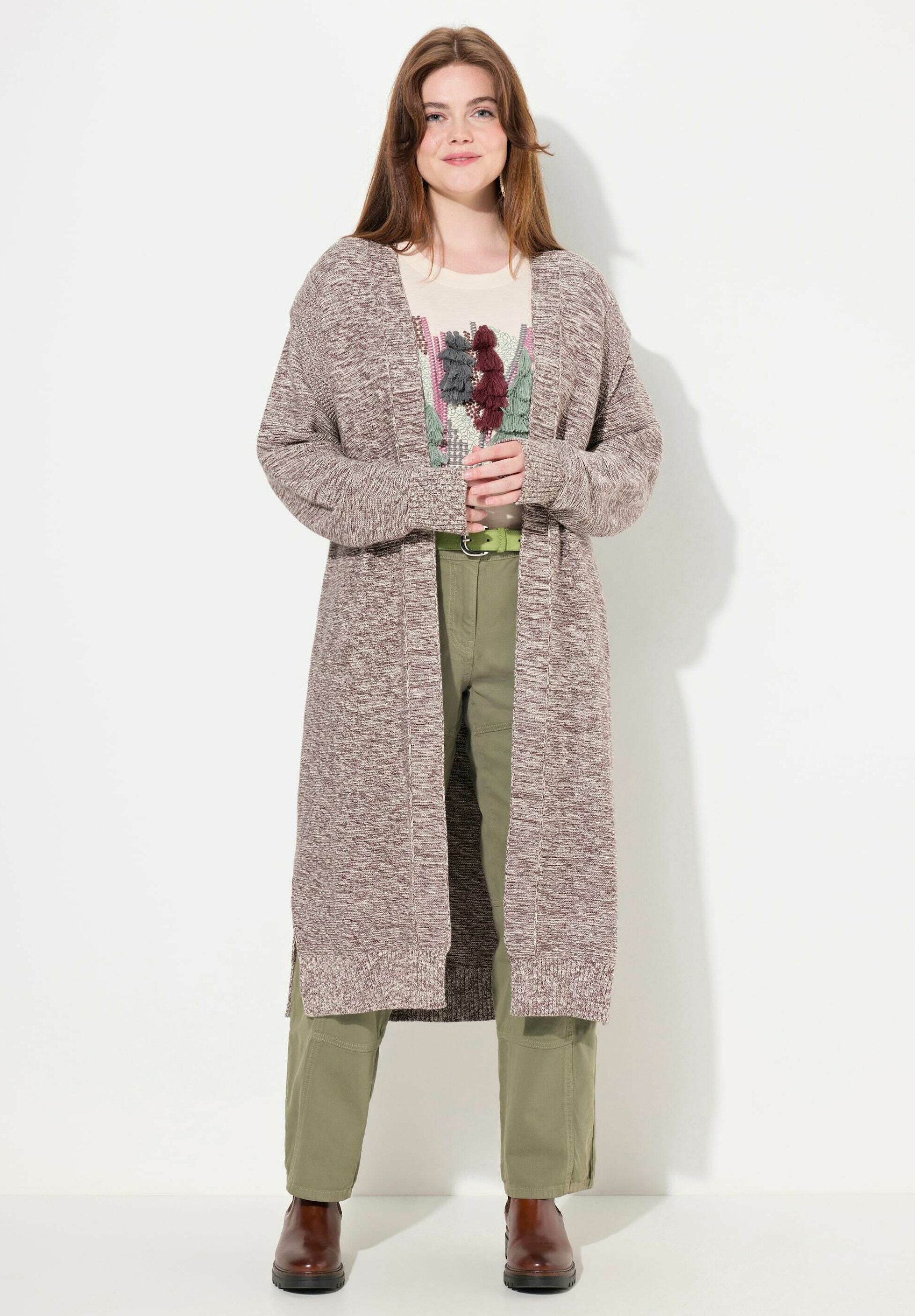 Cardigan Coupe Ouverte, Laine Mélangée