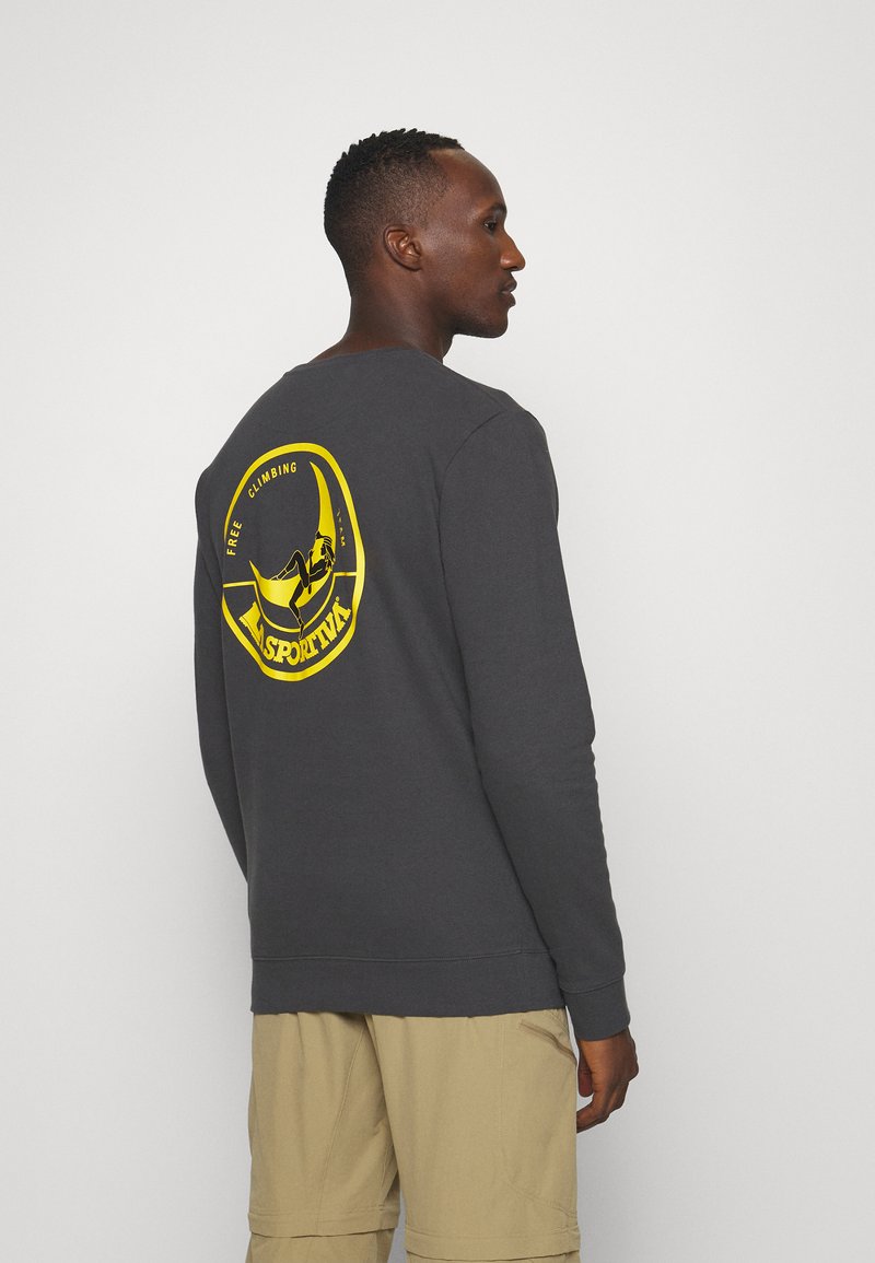 La Sportiva CLIMBING ON THE MOON Sweatshirt carbon/giallo/svart