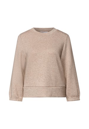Street One Studio, 3/4-ARM SHIRT IM STRICK-LOOK MIT GLITZER - Trui - biscuit sand mel