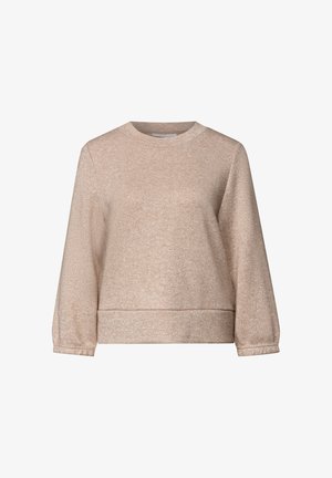 Street One Studio, 3/4-ARM SHIRT IM STRICK-LOOK MIT GLITZER - Jumper - biscuit sand mel