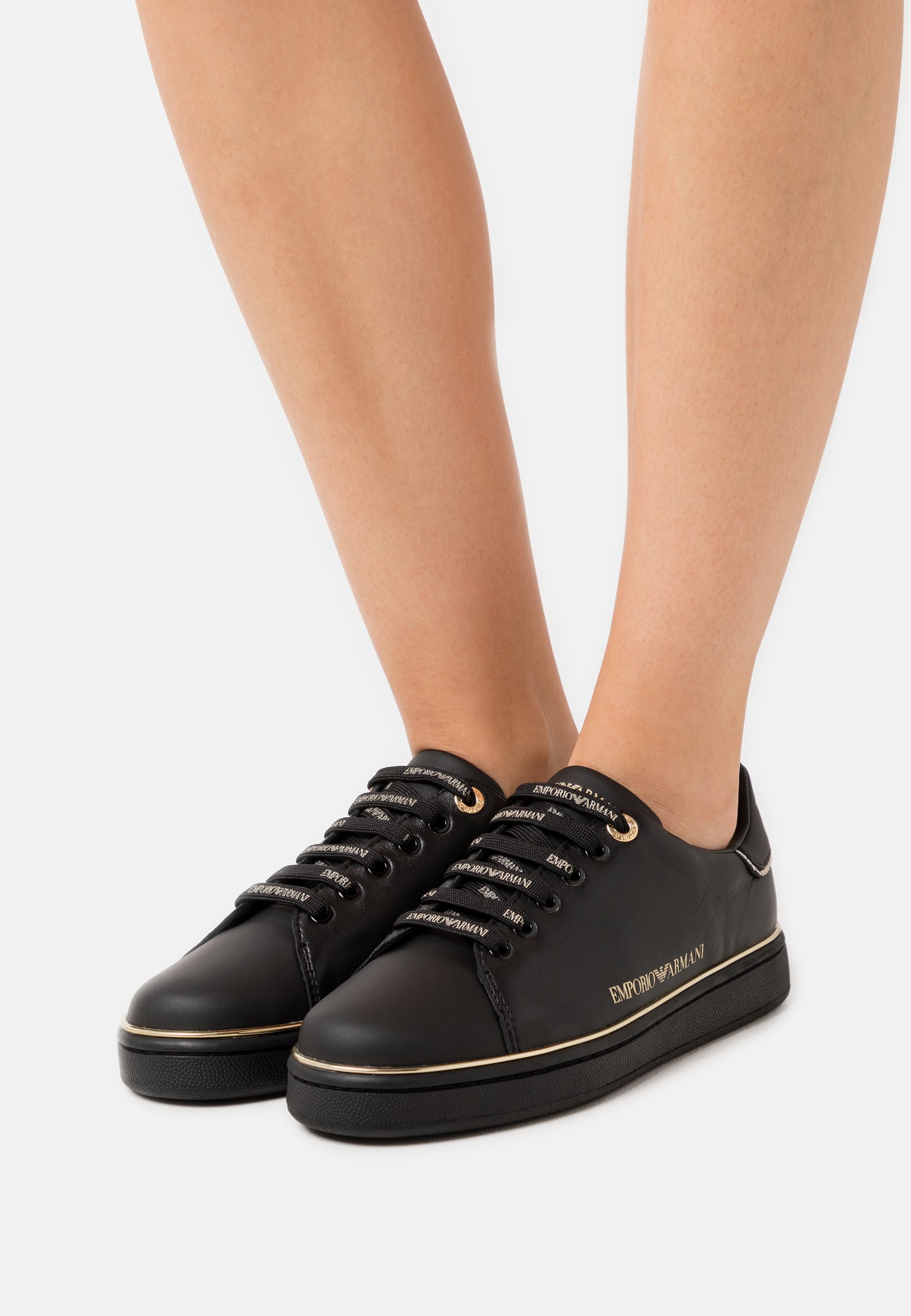 Emporio Armani Sneakers laag - black/gold/Zwart - Zalando.be