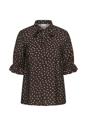 Kaffe Curve, KCDITTE BLOUSE - Blusa - coffee bean turtledove dot
