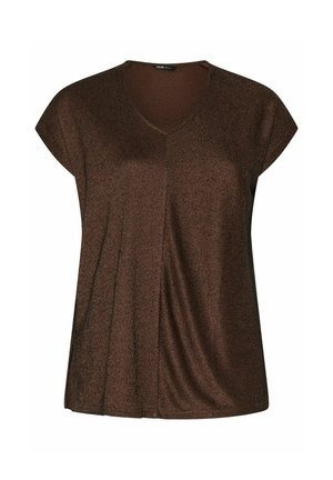 Yours Clothing, PLUS SIZE TOP CO-ORDS - Camiseta básica - chocolate