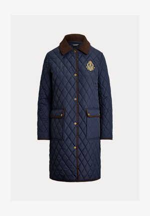 Lauren Ralph Lauren, CREST PATCH CORDUROY TRIM QUILTED JACKET - Zimski kaput - dark navy
