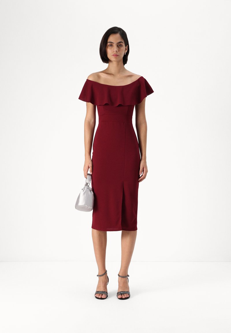 WAL G TALL CAMILLE RUFFLE - Cocktail dress / Party dress - wine/bordeaux -  Zalando.ie