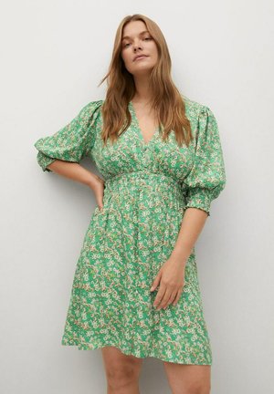 MIT BLUMENDRUCK - Vestido informal - grün
