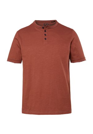 JP1880, JP1880 HENLEY, SHORT SLEEVE, VINTAGE LOOK, UP TO 8XL - T-Shirt basic - rust brown