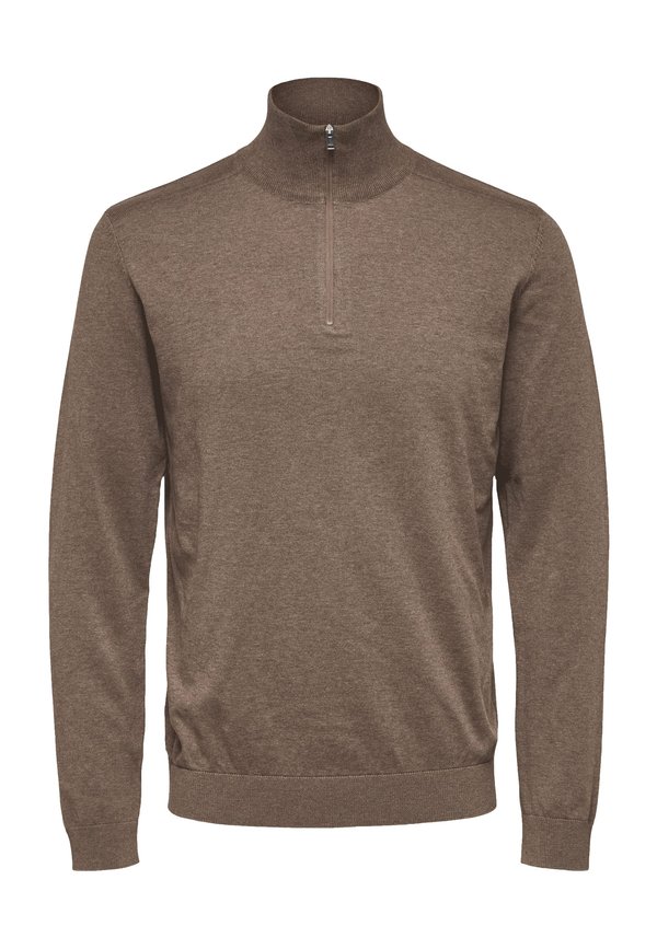 SLHBERG HALF ZIP NOOS - Jumper - teak melange2