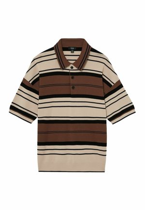 Reiss, REGULAR FIT - ABBOT STRIPE HALF-BUTTON - Polokošeľa - camel multi