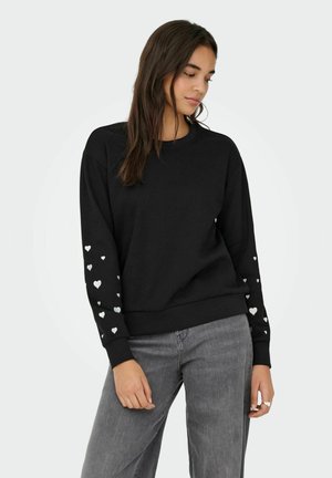 PARIS LS SLEEVE EMB  JRS - Sweatshirt - black