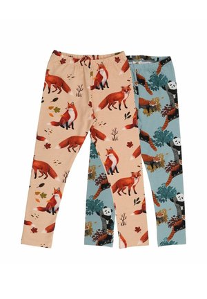 2PACK FOXES - Leggings - Trousers - beige
