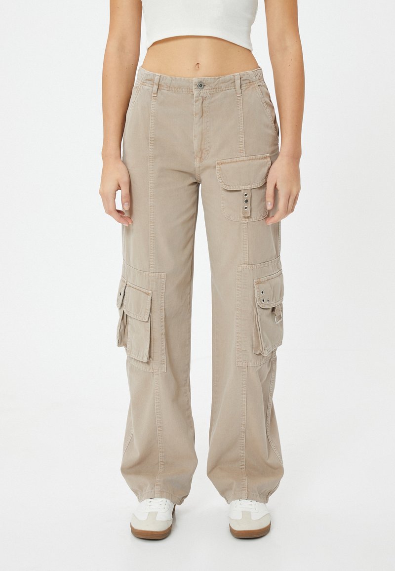 Koton EVE CARGO - Jeans a sigaretta - beige