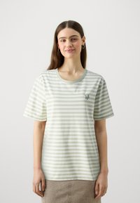 Marimekko TASARAITA UNISEX - Tricou basic - greyish green/off-white