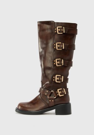 GELINA - Cowboy- / bikerstøvler - brown