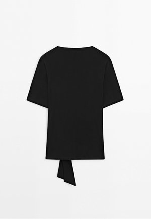 Massimo Dutti, SHORT SLEEVE T-SHIRT WITH TIE DETAIL - T-shirts print - black