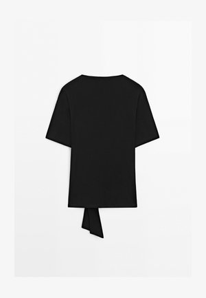 Massimo Dutti, SHORT SLEEVE T-SHIRT WITH TIE DETAIL - T-shirts print - black