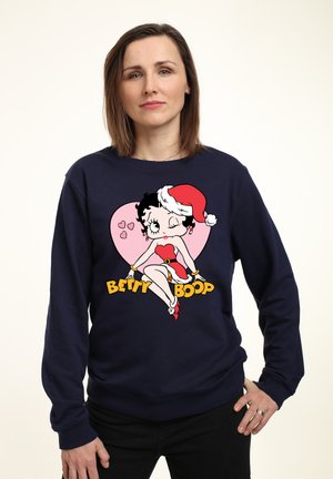 Henry Tiger BETTY BOOP CHRISTMAS HEART WINK - Sweatshirt - navy blue