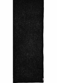 Coperta nera di lino con superficie testurizzata, caratterizzata da una semplice forma rettangolare e sottili variazioni di tonalità.