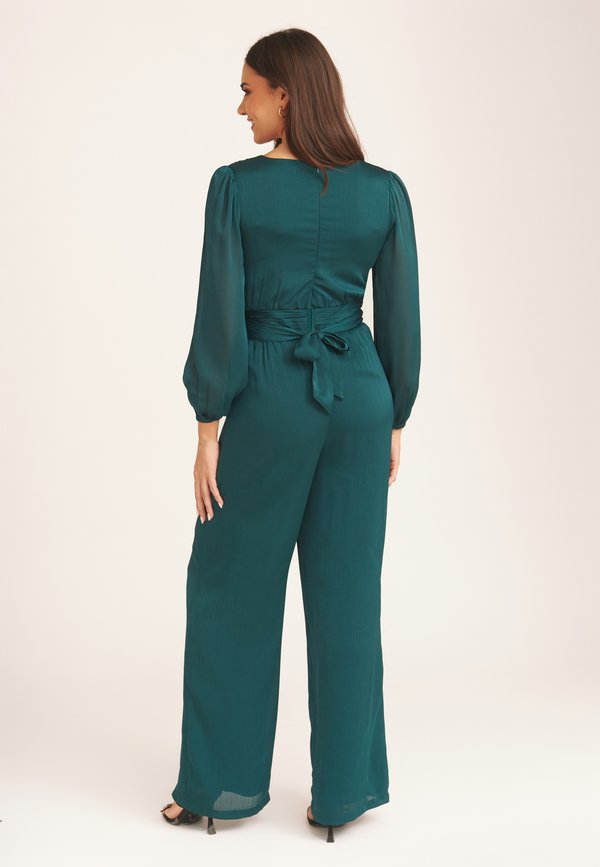 V NECK RUCHED WAIST BELTED - Jumpsuit2