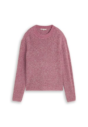TOM TAILOR DENIM, TOM TAILOR DENIM PULLOVER & STRICKJACKEN RELAXED FIT STRICKPULLOVER - Svetrík - dusty berry mouline