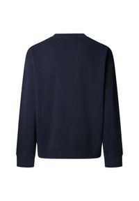 Tumesinist puuvillast kampsun pikkade varrukate, soonikkoes varruka- ja alläärega. Omaduseks ümmargune kaelus ja sile tekstuur lihtsa disainiga.