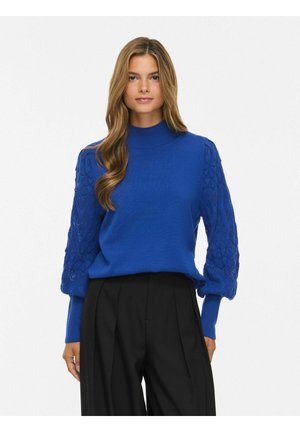 VILA, KNITTED PULLOVER VIAILA POINTELLE - Pullover - mazarine blue