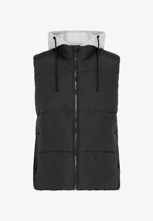 Must must vest hall hall tooni, hall zip ja stringidega. Omab siledat tekstuuri ja küljetaskuid, sobib kihiliseks kandmiseks.