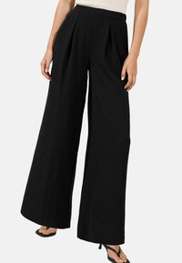 HIGH WAISTED WIDE LEG  - Stoffhose - black
