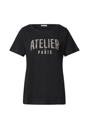 Street One, T-SHIRT WITH CREW NECK AND FRONT PRINT - T-Shirt print - black