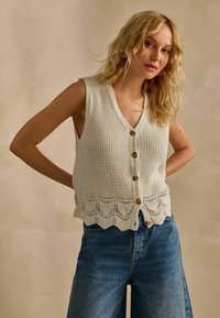 Next - BUTTON FRONT - REGULAR FIT - Kardigan - ecru Väikepilt 1
