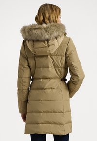 Lauren Ralph Lauren FAUX-FUR-TRIM HOODED DOWN COAT - Dūnu mētelis - beige