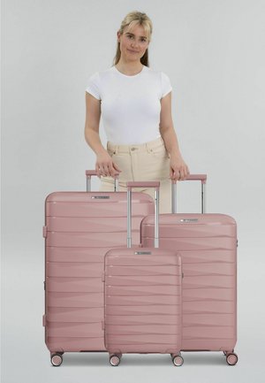 FRANKY, LONDON 4 ROLLEN KOFFERSET 3-TEILIG MIT DEHNFALTE UNISEX - Kofferset - rose