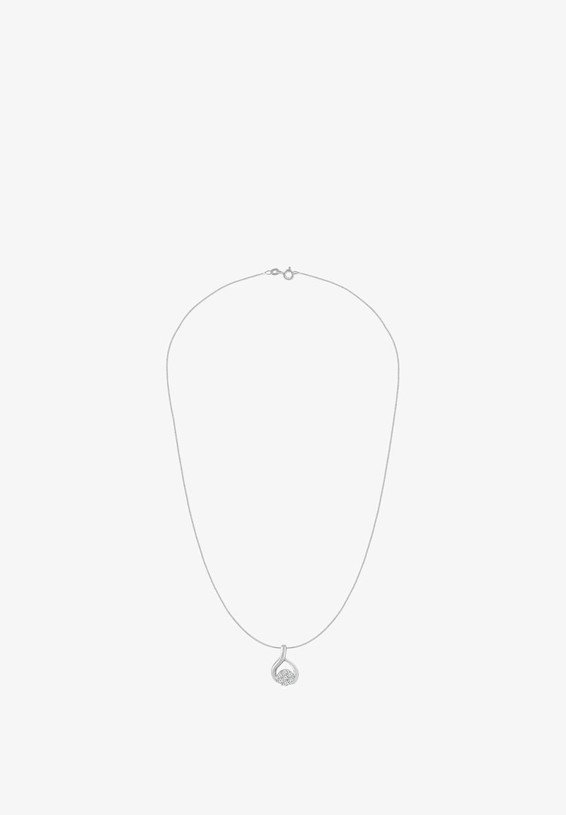 Hõbedast kettkaelakee kõverdatud ripatsiga, millel on tekstuuriga ümmargune ehe. Lihtne disain, peene metallilise viimistlusega ja reguleeritava lukuga.