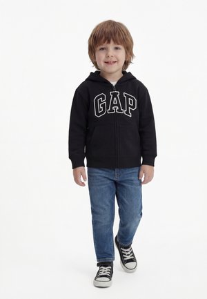 GAP BABYGAP RELAXED LOGO ZIP HOODIE - Bluză de molton cu fermoar - true black