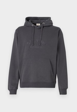 Grå bomulds hættetrøje med en frontlomme, snoretræk og broderet "ORIGINALS" logo på brystet. Har ribbestrikkede cuffs og kant.