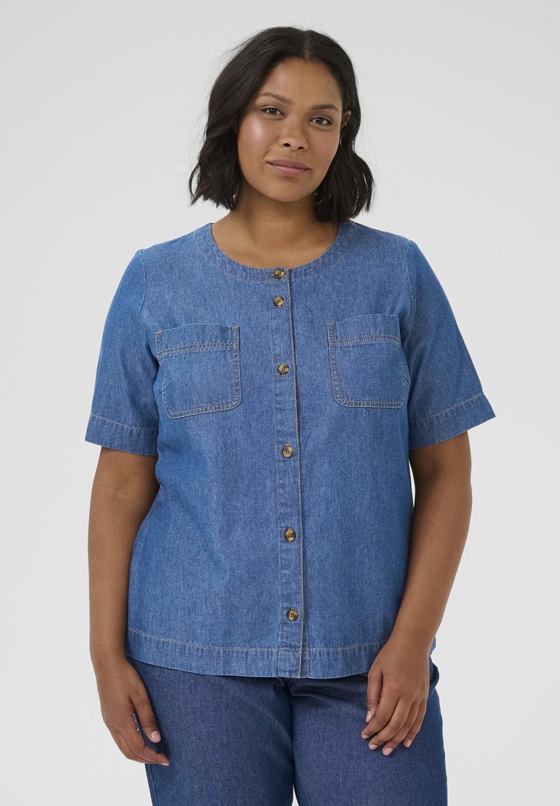 Kaffe Curve Blůza - dark blue chambray