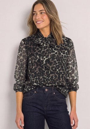 Street One, LONG-SLEEVED CHIFFON BLOUSE WITH BOW DETAIL - Blouse - black