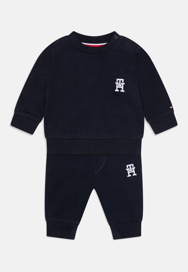 Tommy Hilfiger BABY MONOGRAM CREWSUIT UNISEX SET Tracksuit desert