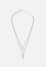 Uncommon Souls CROSS MULTIROW UNISEX - Collar - silver ...