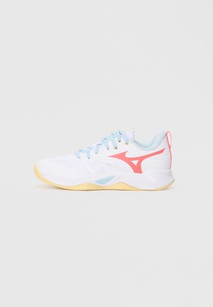 WAVE MOMENTUM PRO - Volleyball shoes - white/calypso coral/pale banana
