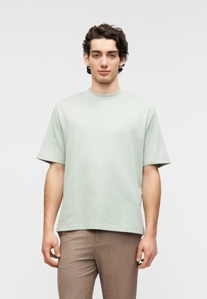 SLHLOOSEOSCAR O NECK TEE - T-Shirt basic - aqua gray