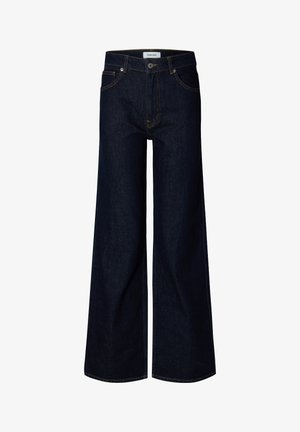 Selected, SLFWIDE BEA KORI - Vaqueros boyfriend - dark blue denim