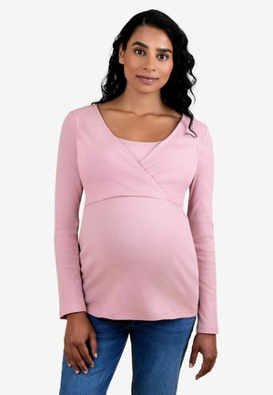 FIT - WRAP LONG SLEEVE RIBBED  - Pikkade varrukatega topp - pink