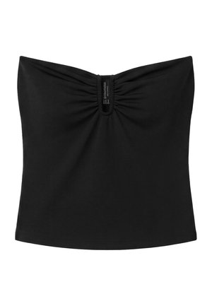 Stradivarius, DRAPED CROP TOP - Débardeur - black