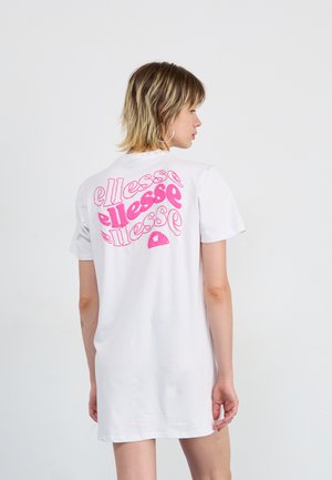 Ellesse BLICKE TEE DRESS - Jersey dress - white/dark pink
