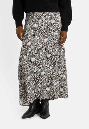 LONGUE IMPRIMÉE - Falda larga - noir
