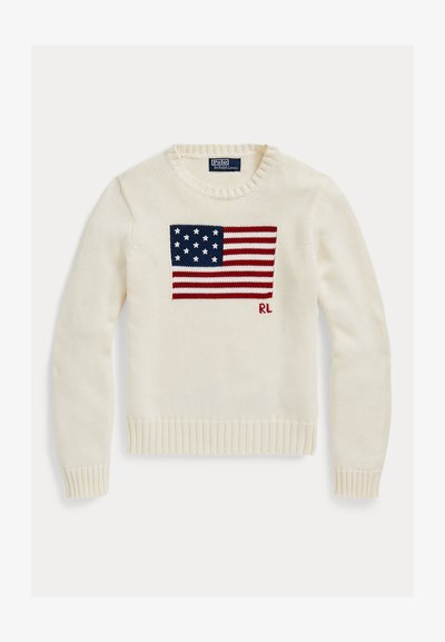 Polo Ralph Lauren THE ICONIC FLAG SWEATER - Džemper - cream