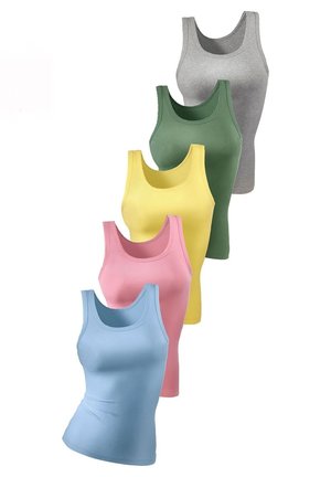 5 PACK - Unterhemd/-shirt - hellblau rosa gelb grün grau meliert