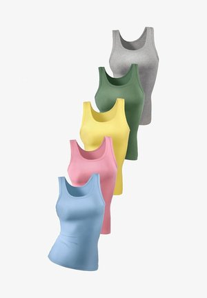 LASCANA 5 PACK - Apakškrekls - hellblau rosa gelb grün grau meliert