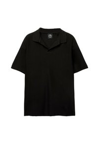 TEXTURED SHORT SLEEVE - Bluză polo - black